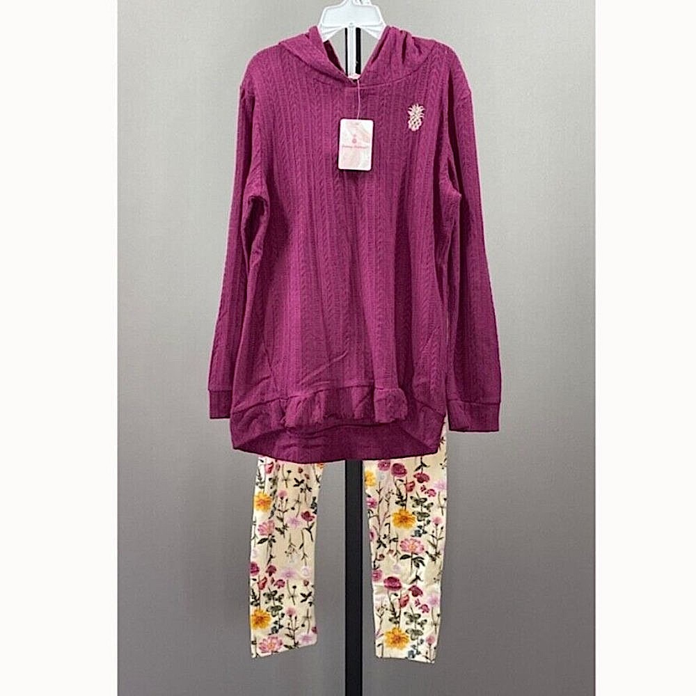 NWT Tommy Bahama Purple Floral Hoodie 2 Piece Set Sz 4